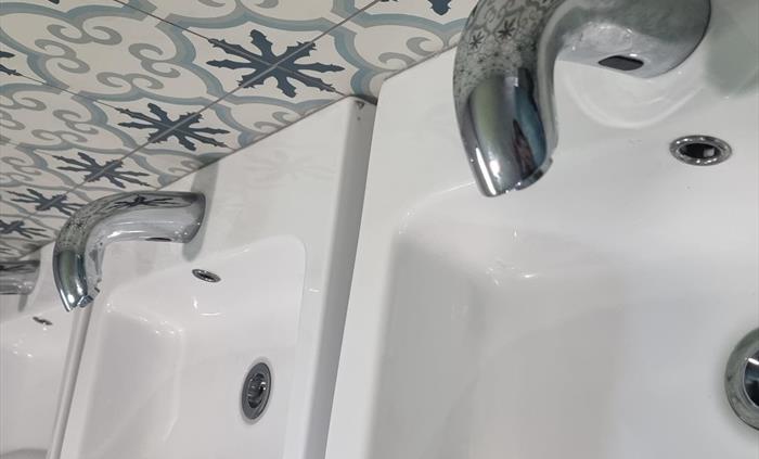 automatic taps in the washroom for the touring and camping pitches